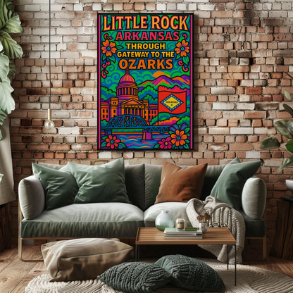 Little Rock Arkansas Ozarks Travel Poster