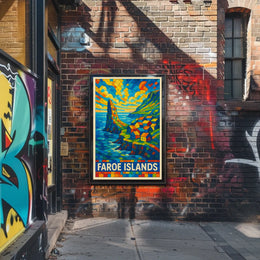 Faroe Islands Vibrant Mosaic Poster