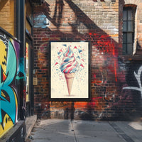 Colorful Ice Cream Swirl Pop Art Decor Print Poster