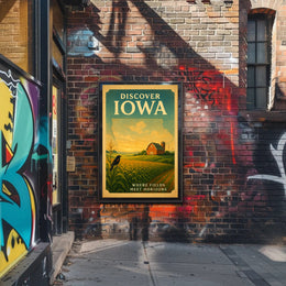 Iowa Countryside Vintage Travel Poster