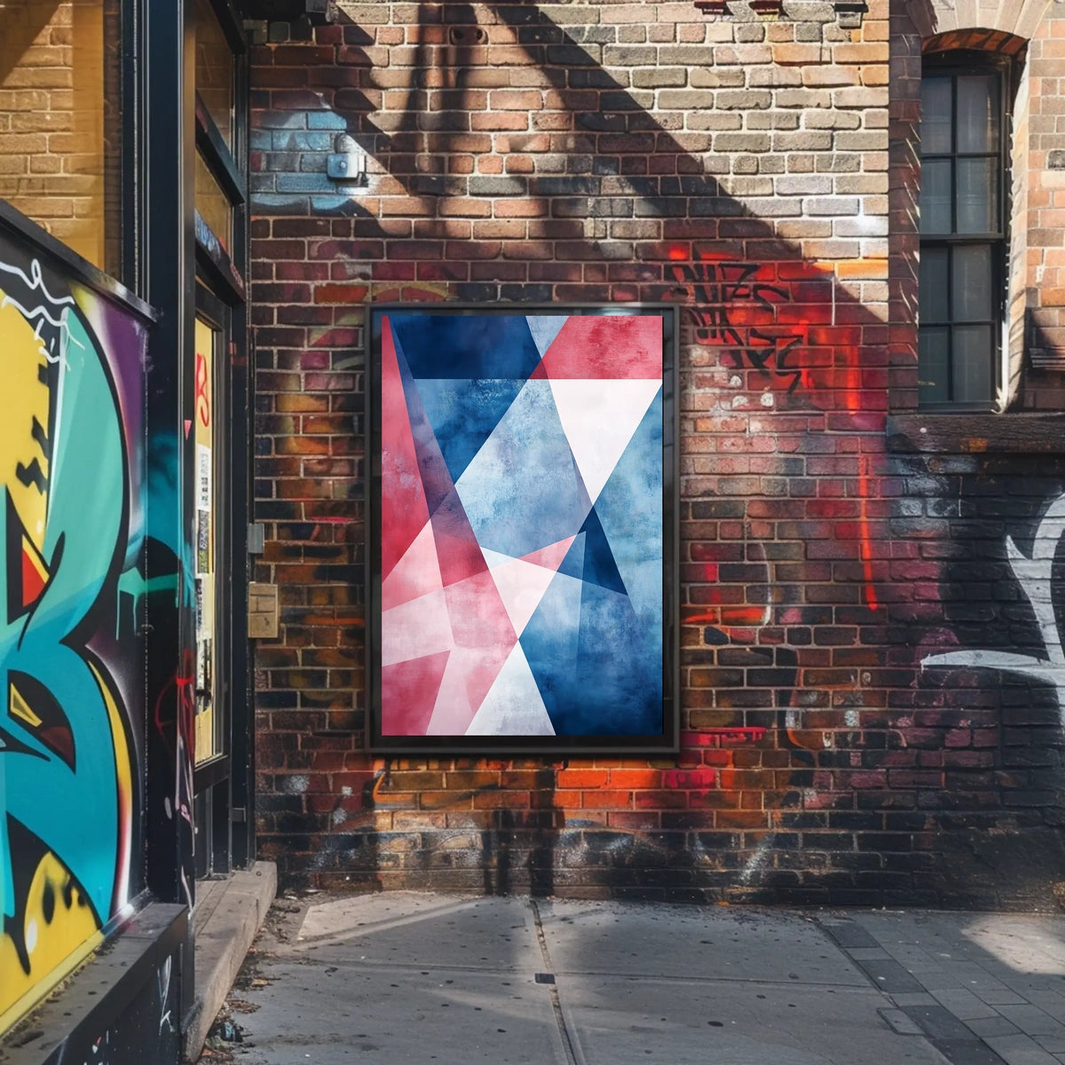 Geometric Abstract Patriotic Shapes Wall Art Poster