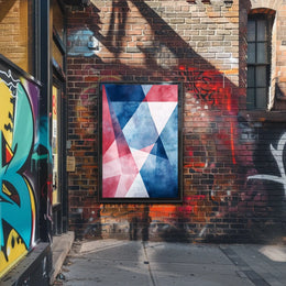 Geometric Abstract Patriotic Shapes Wall Art Poster