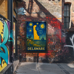Delaware's Artistic Nightscape Travel Poster