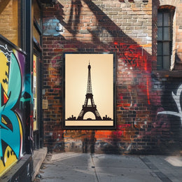 Eiffel Tower Silhouette Minimalist Travel Poster