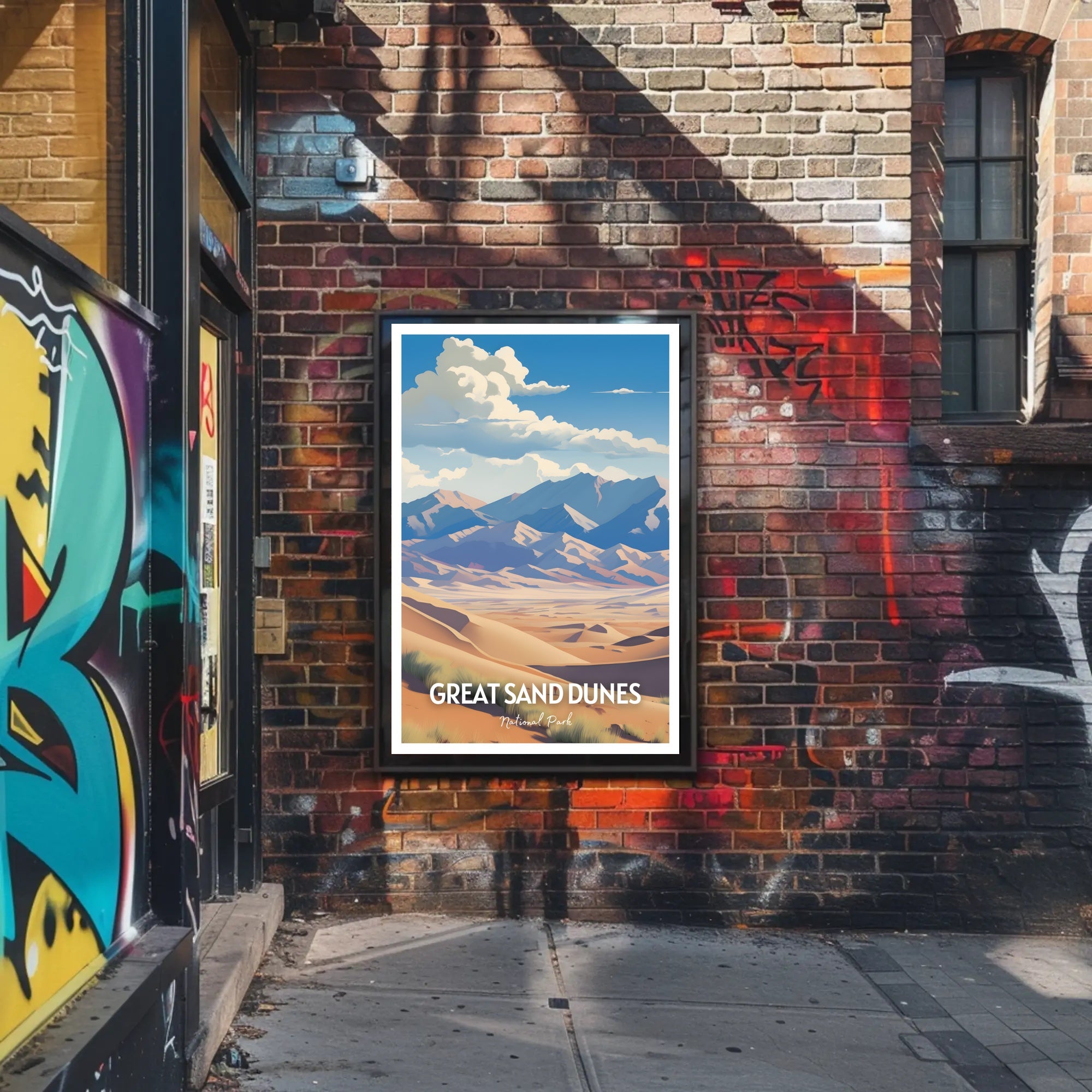 Great Sand Dunes Travel Poster Vintage Wall Art