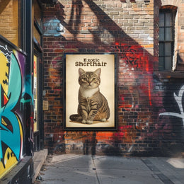 Exotic Shorthair Cat Portrait Photography Realism Poster