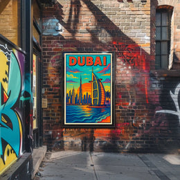 Dubai Skyline Illustration Poster