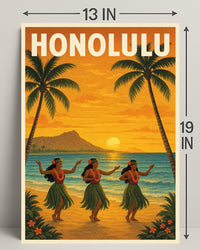 Honolulu Sunset Poster PosterGoat