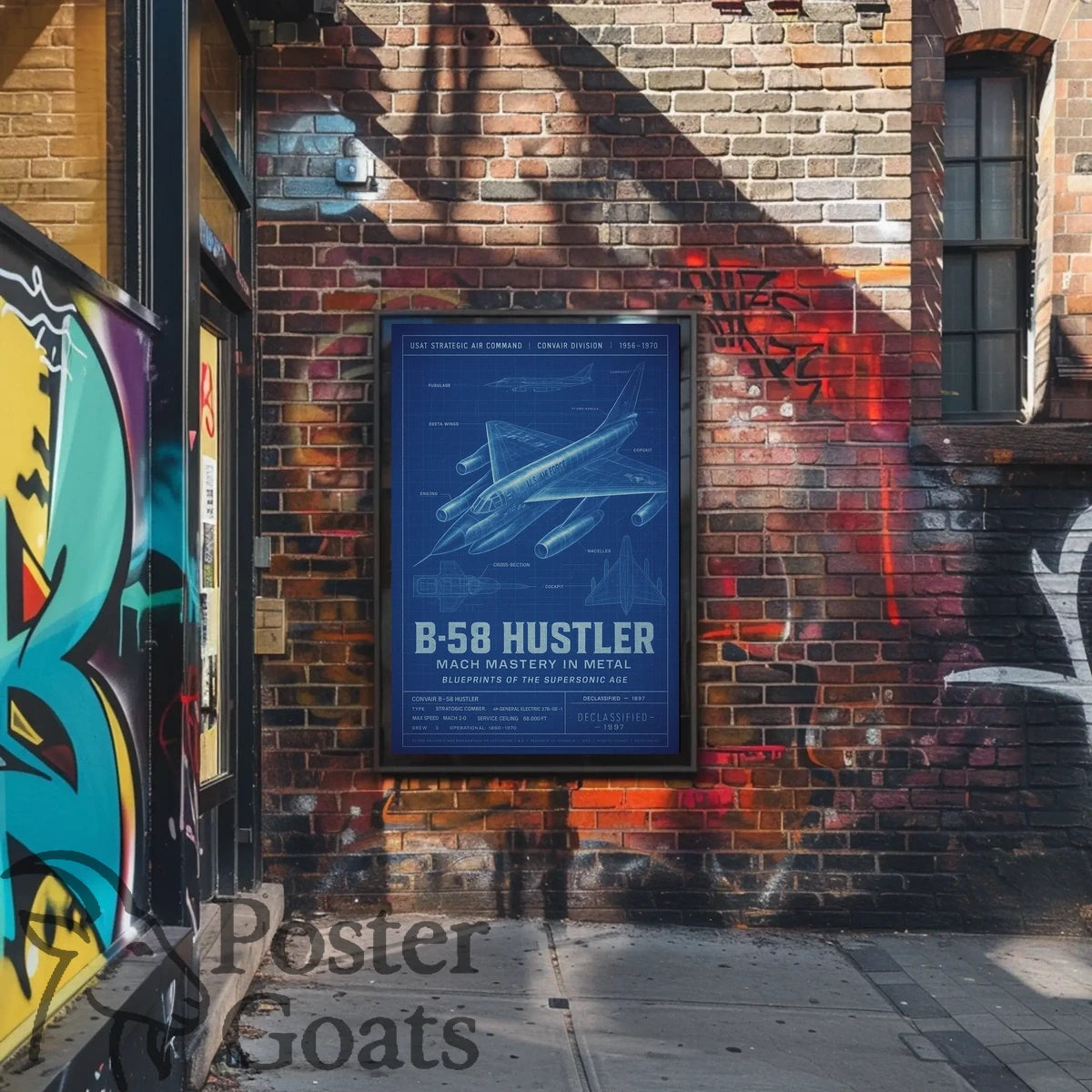 B-58 Hustler Supersonic Bomber Military Aviation Poster