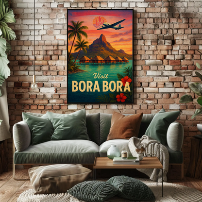 Visit Bora Bora Sunset Island Escape Travel Poster