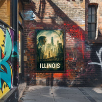 Illinois Skyline Reflection Poster