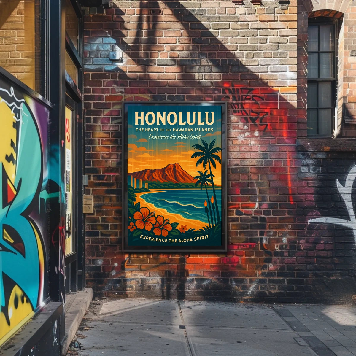 Honolulu Aloha Spirit Vintage Travel Poster Art