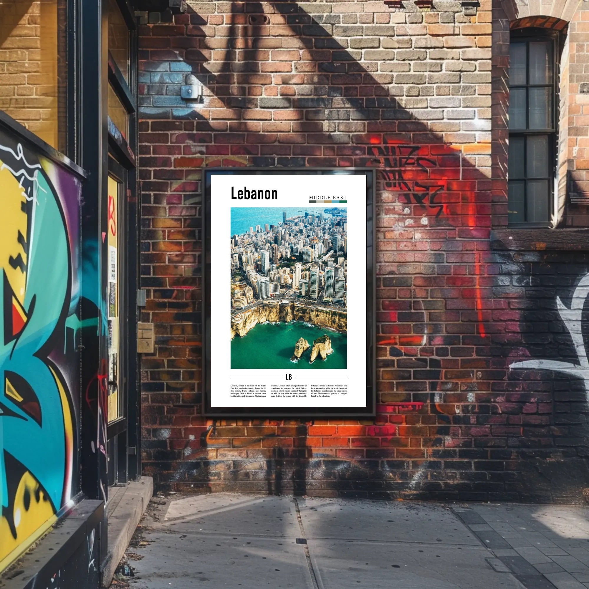 Beirut Skyline Vivid Urban Landscape Travel Poster PosterGoat