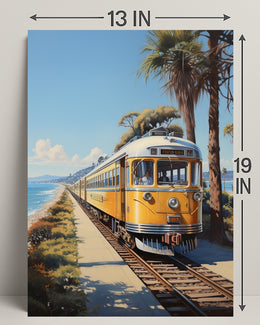 Coastal Train Journey Poster
