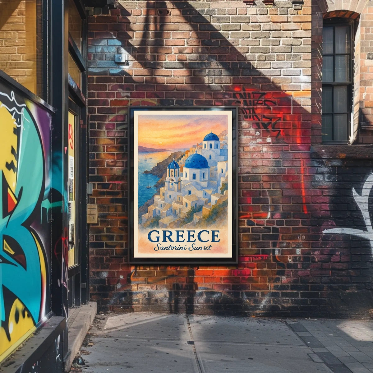 Santorini Sunset Poster