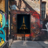 Eiffel Tower Nightscape: Captivating Urban or Cityscape Poster