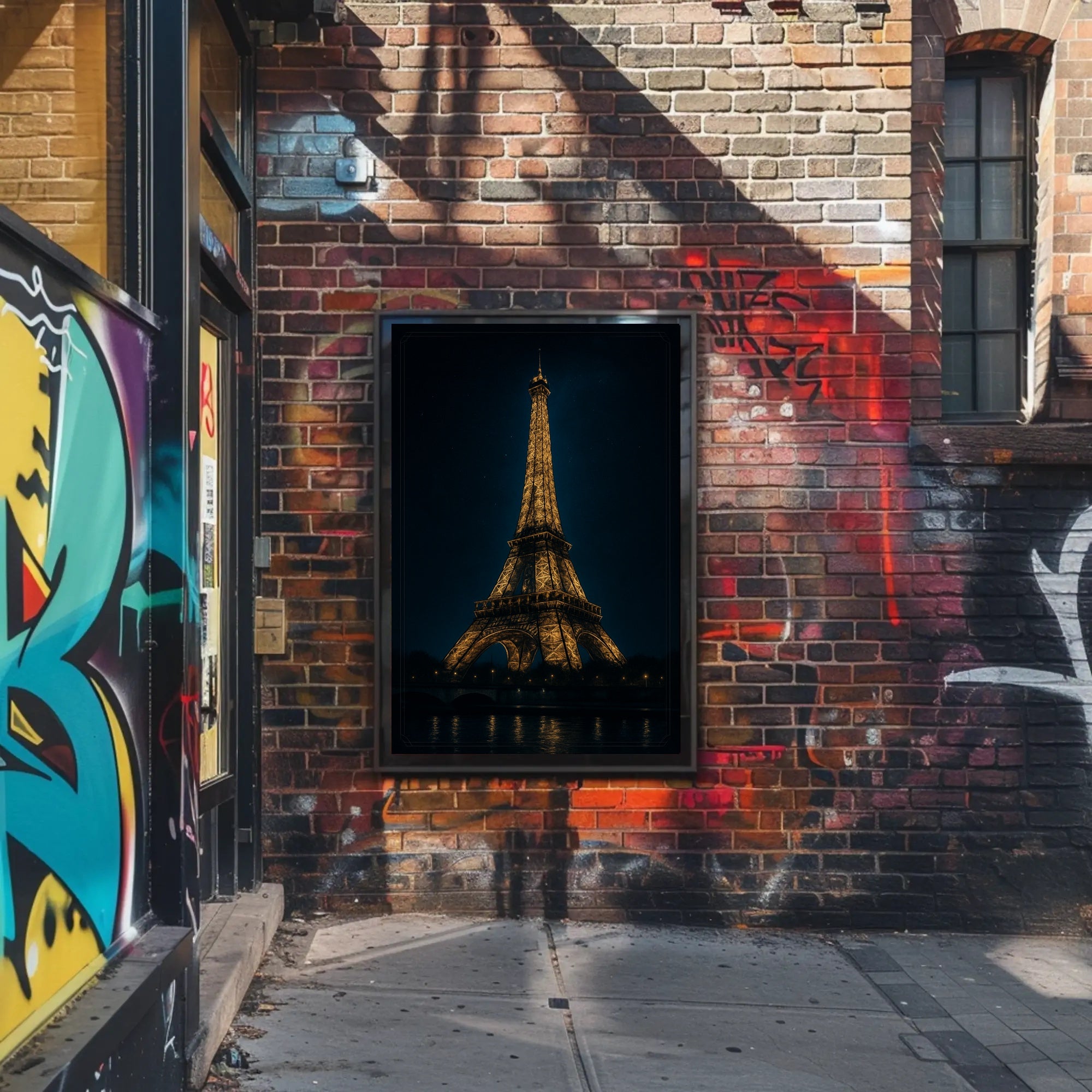Eiffel Tower Nightscape: Captivating Urban or Cityscape Poster