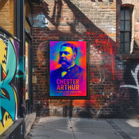 Chester A. Arthur 21st President of the United States Neon Gradient Overlay Poster
