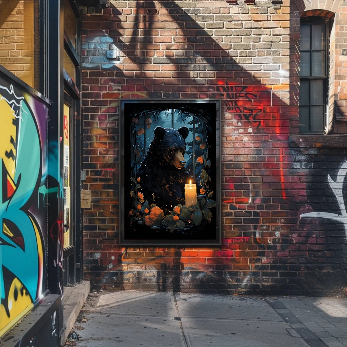 Bear In Candlelight Poster