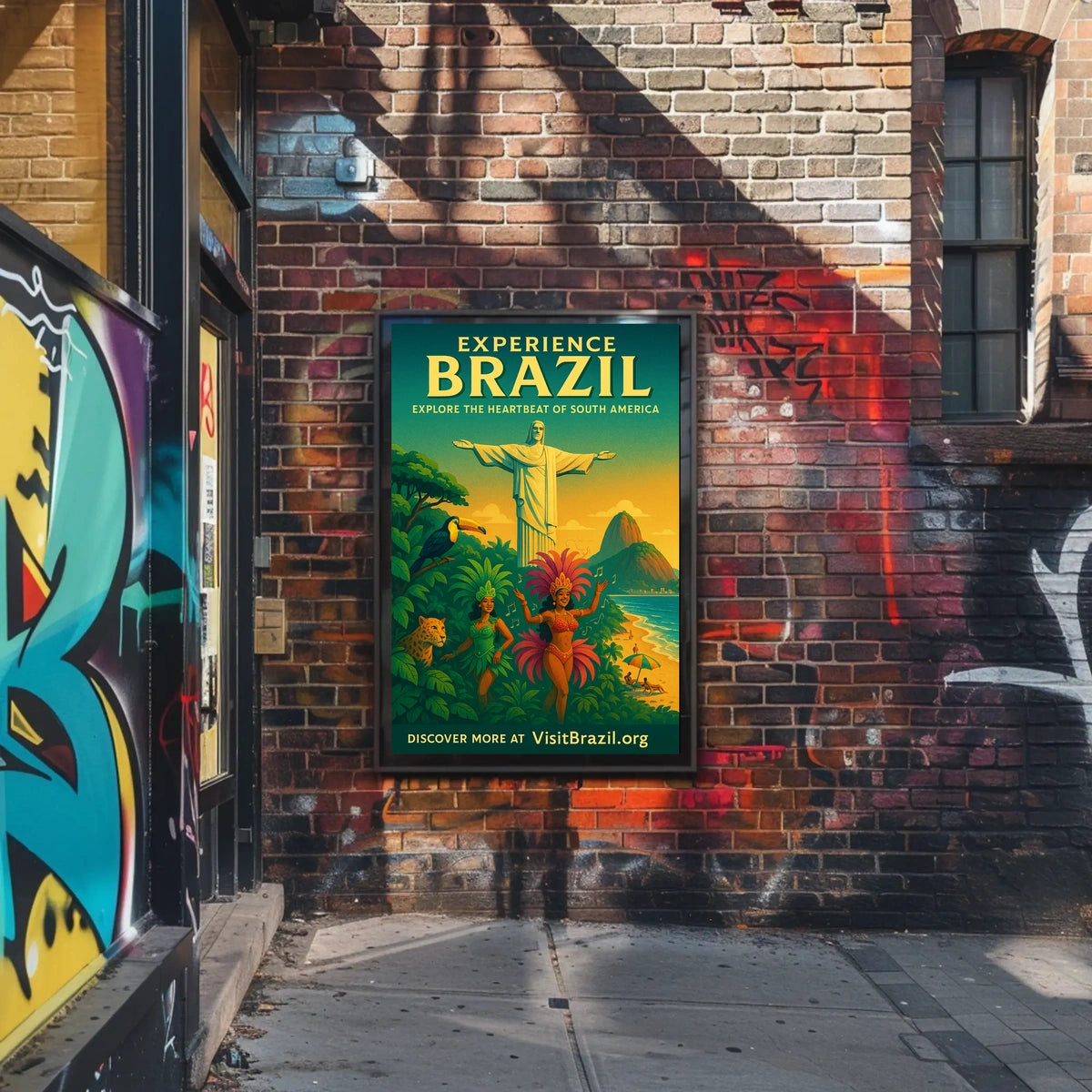 Brazil Culture and Nature Vibrant Dancers Wildlife Poster