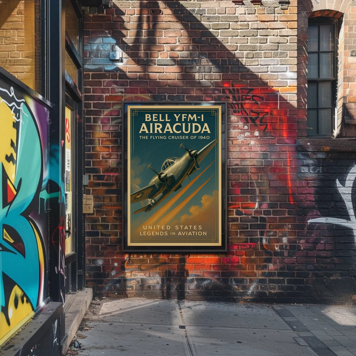 Bell YFM-1 Airacuda Vintage Aviation Poster Print