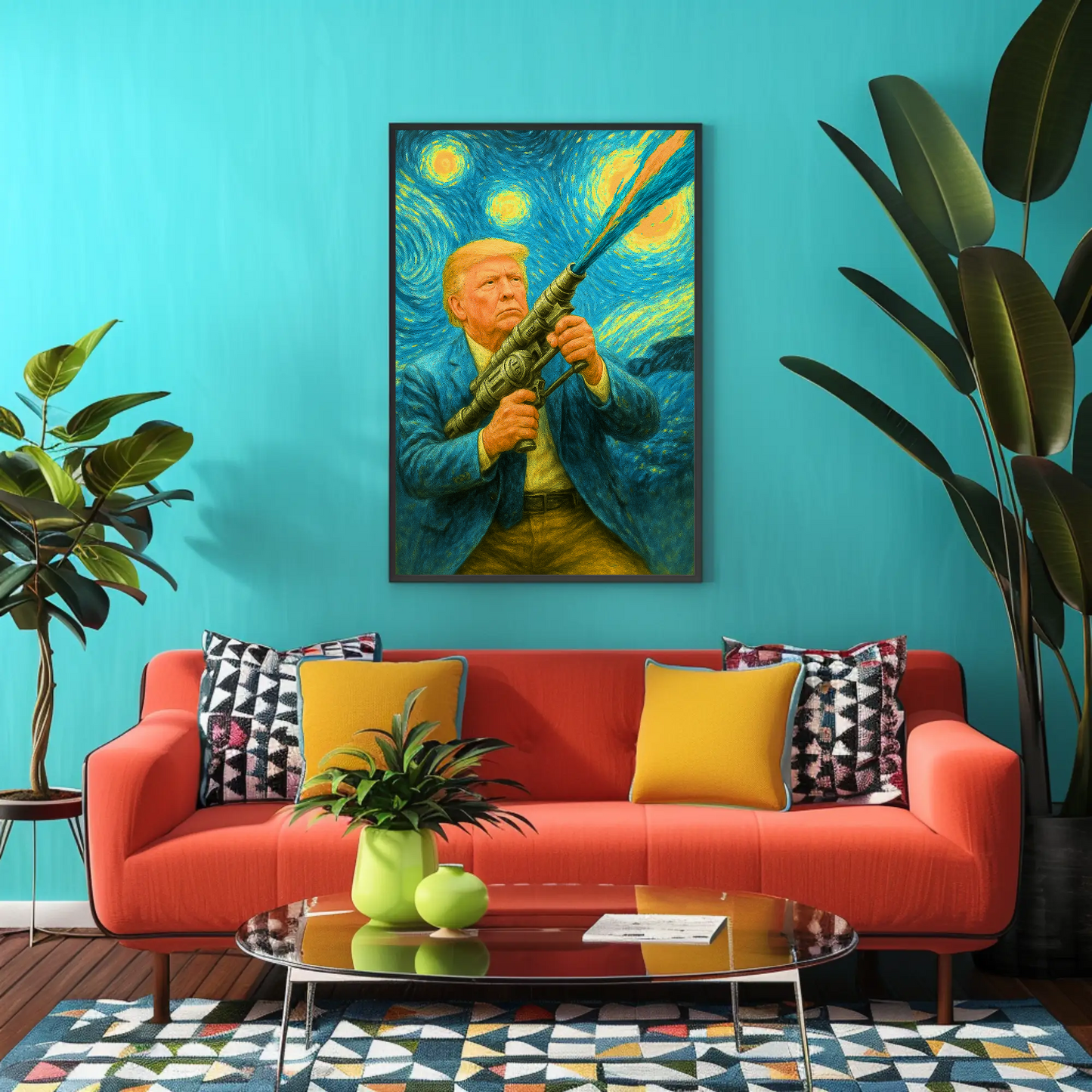 Trump Van Gough Starry Night Vintage Poster