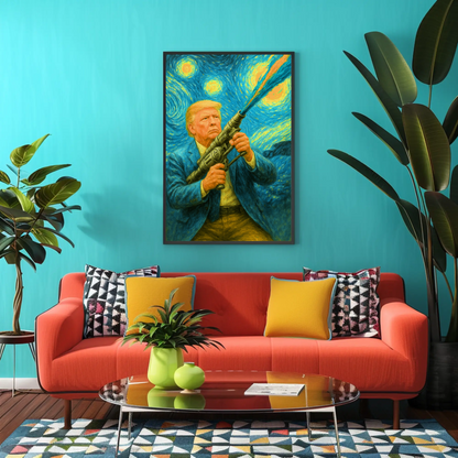 Trump Van Gough Starry Night Vintage Poster