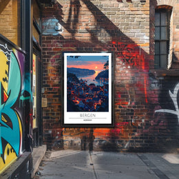 Bergen Sunset View Travel Poster