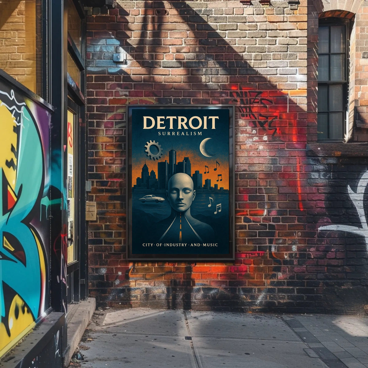 Detroit Heritage Industrial Music Skyline Poster