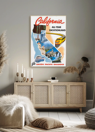 California All-Year Vacationland Union Pacific Railroad (1950s) Poster