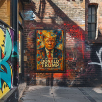 Bold Abstract Portrait: Futuristic Political Art Poster
