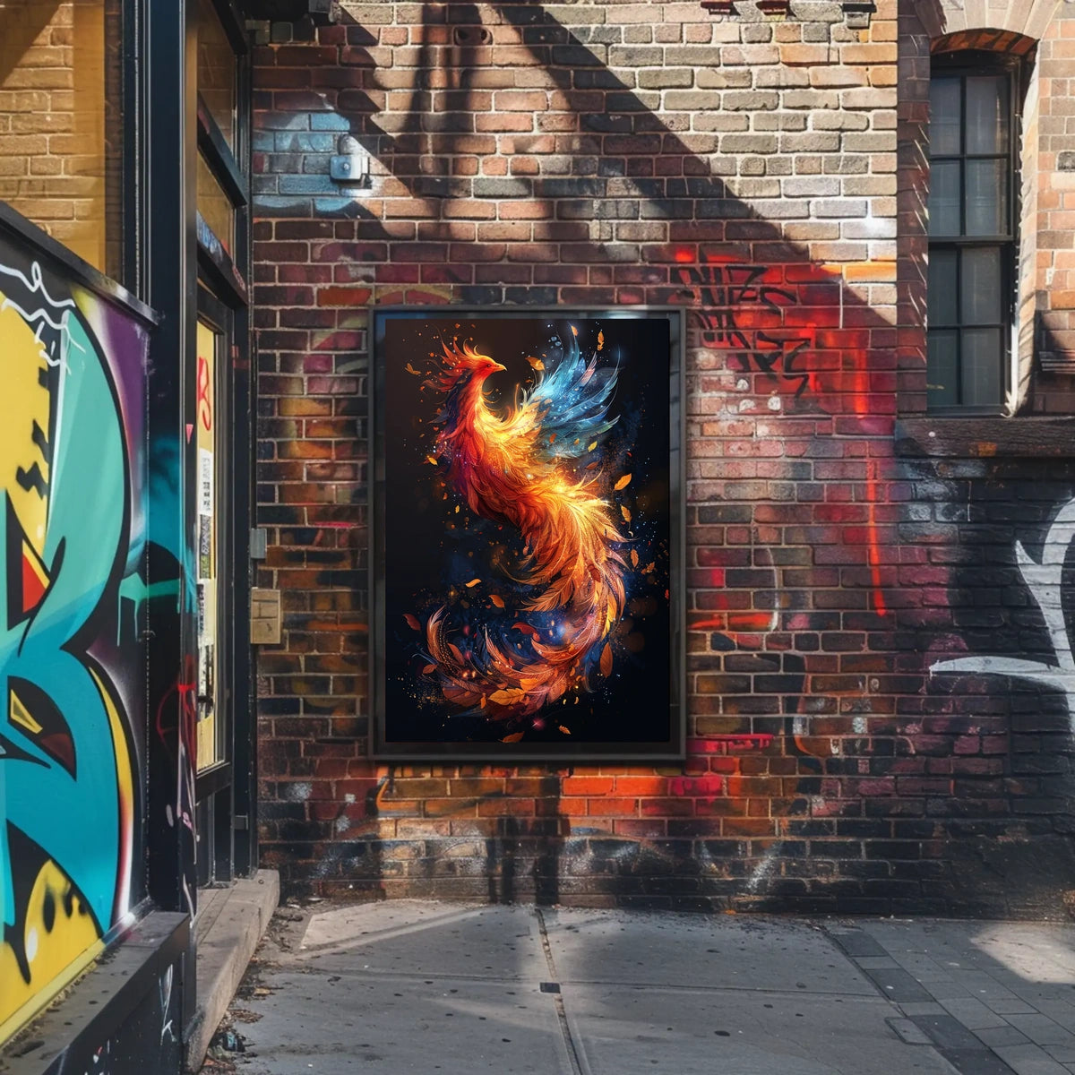 Majestic Phoenix in Flight: Mystical Art Poster