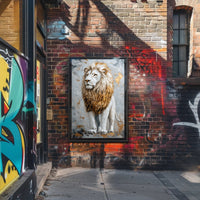 Majestic Lion in Gold and Earthy Tones Animal Poster