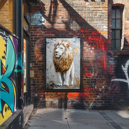 Majestic Lion in Gold and Earthy Tones Animal Poster