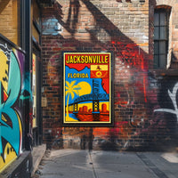 Jacksonville, Florida Cityscape Art Poster PosterGoat