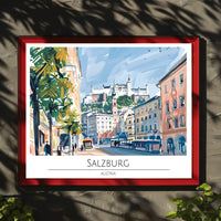 Salzburg Scenic Illustration Poster PosterGoat