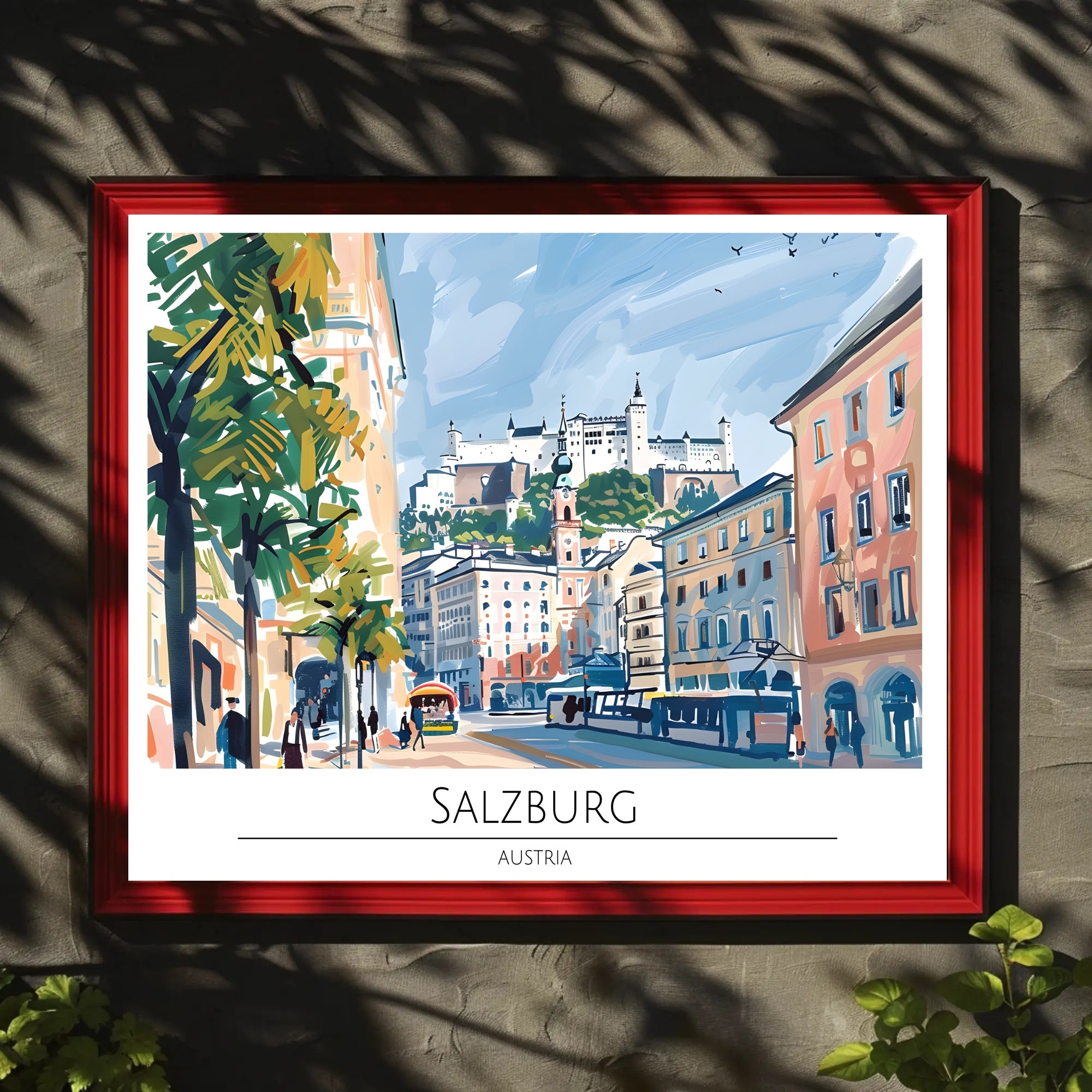 Salzburg Scenic Illustration Poster PosterGoat