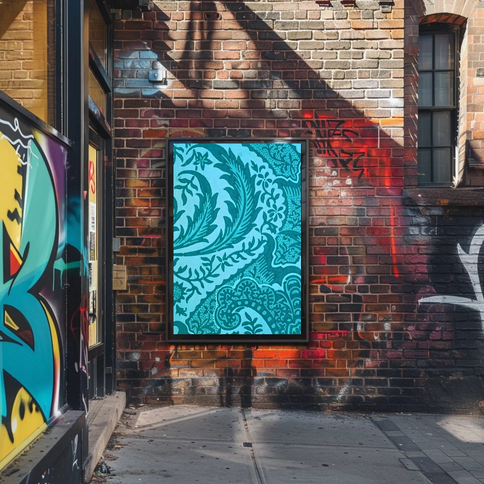 Intricate Teal Patterns Poster