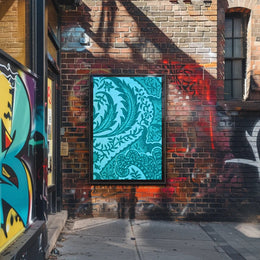 Intricate Teal Patterns Poster