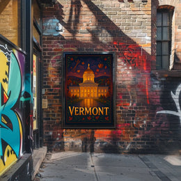 Vermont State Capitol At Dusk Poster