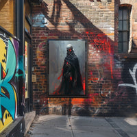 Dark Fantasy Skeleton Poster with Red Accents PosterGoat