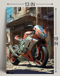 Urban Motorcycle Art Poster PosterGoat