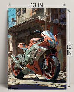 Urban Motorcycle Art Poster PosterGoat