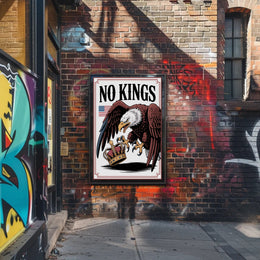 NO KINGS Eagle Anti-Monarchy Political or Propaganda Poster