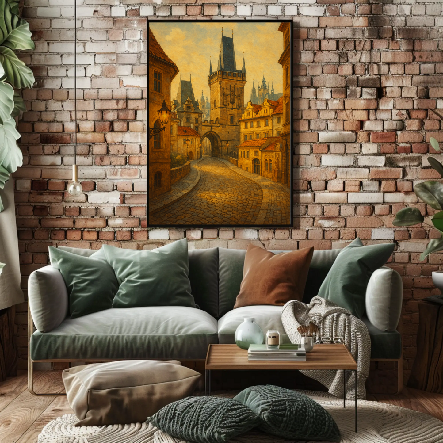 Prague Castle Gate Vintage Travel Poster