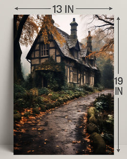 Enchanted Autumn Cottage Poster