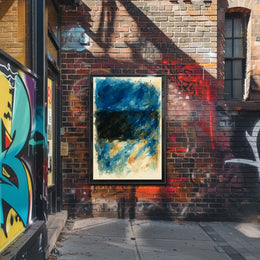 Abstract Blue And Black Composition Poster