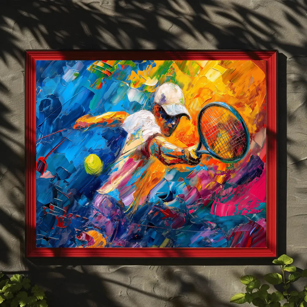 Dynamic Abstract Tennis Player Art Poster