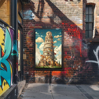 The Whimsical Tower Of Pisa Poster PosterGoat