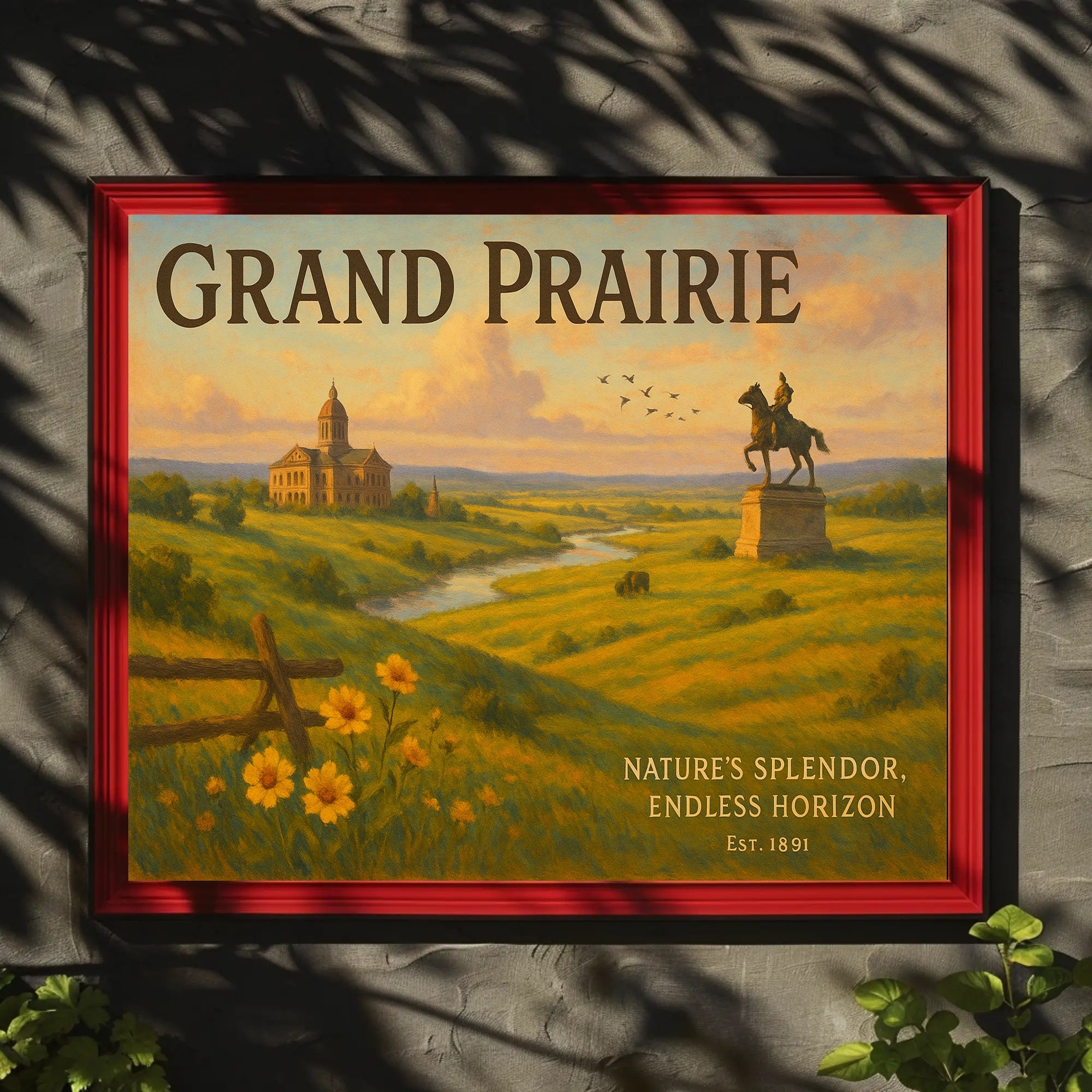 Grand Prairie Travel Poster Art Print